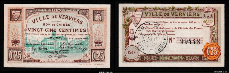 Belgium Verviers 25 Centimes 1914
UNC