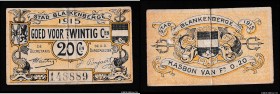 Belgium Blankenberge 20 Centimes 1915
F