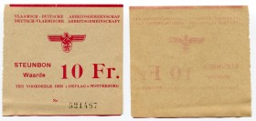 Belgium 10 Francs Devlag 1936 - 1945 (ND)
The Deutsch-Vlämische Arbeitsgemeinschaft, or DeVlag (pronunciation 'deevlag') for short, was a cultural as...