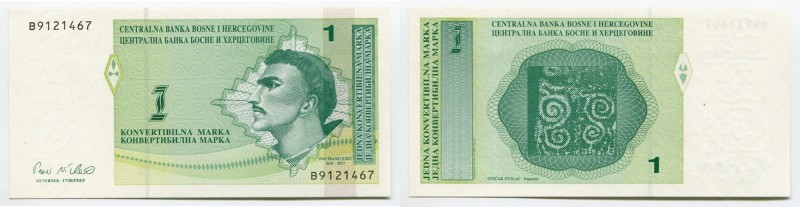 Bosnia and Herzegovina 1 Convertible Marka 1998 (ND)
P# 59a; № B9121467; UNC