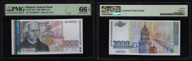 Bulgaria 2000 Leva 1996 PMG 66 EPQ
P# 107b; UNC