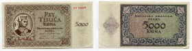Croatia 5000 Kuna 1943
P# 14; VF+/XF-