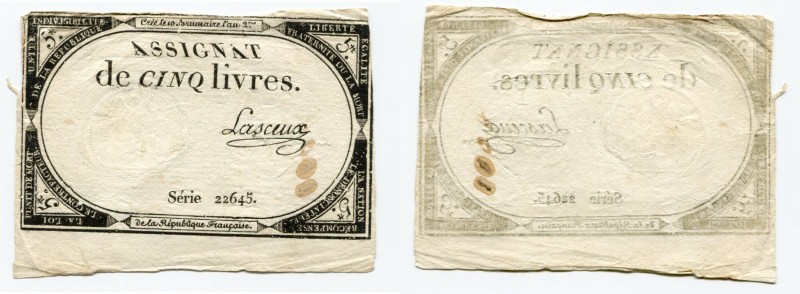 France 5 Livres 1793
P# A76; # 22645