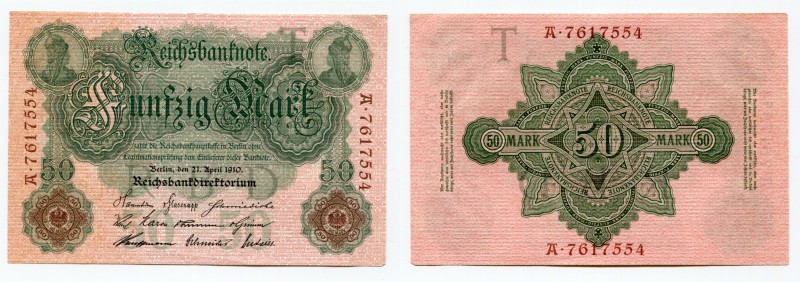 Germany - Empire 50 Mark 1910
P# 41; AUNC