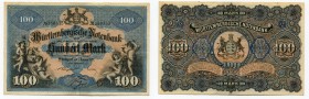 Germany - Empire Wurttemberg 100 Mark 1911
P# S979c; VF