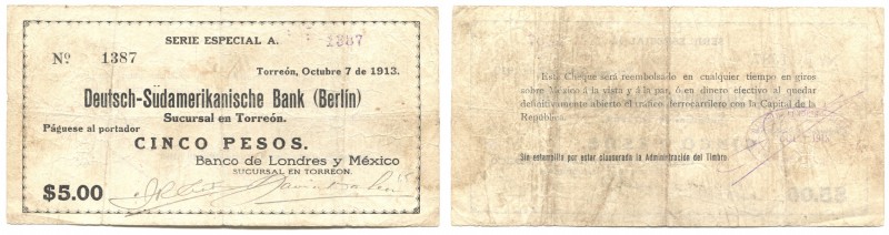 Germany - Empire Deutsch-Sudamerikanische Bank / Banco de Londres y México 5 Pes...