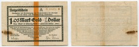 Germany - Weimar Republic East Prussia Magistrat of Gumbinnen 1,05 Gold Mark-1/4 Dollar 1923 Notgeld
Karpinski# 15.9F; № 06424; Crispy; VF-XF
