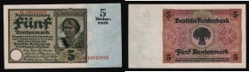 Germany - Weimar Republic 5 Rentenmark 1926
P# 169; UNC-
