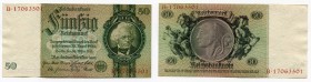 Germany - Third Reich 50 Reichsmark 1933
P# 182b; AUNC