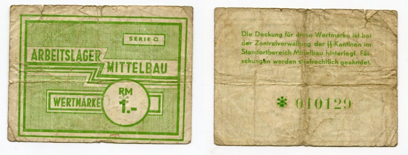 Germany - Third Reich Arbeitslager Mittelbau 1 Reichmark 1943 - 1945 (ND)
Rare;...