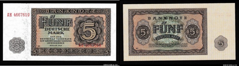 Germany - DDR 5 Mark 1948
P# 11b; UNC