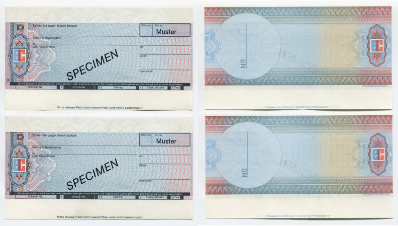 Germany - FRG Set of 2 Cheques 1990 - 2000 Specimen
AUNC-UNC-