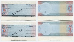 Germany - FRG Set of 2 Cheques 1990 - 2000 Specimen
AUNC-UNC-