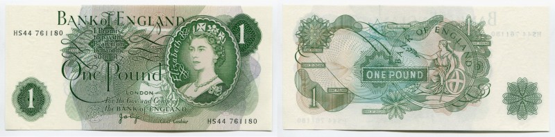 Great Britain 1 Pound 1970 - 1977
P# 374g; № HS 44 761180; UNC; Sign. J.B. Page...