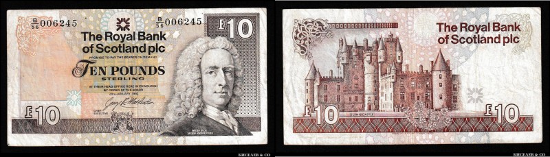 Scotland The Royal Bank 10 Pounds Sterling 1992
P# 353a; VF