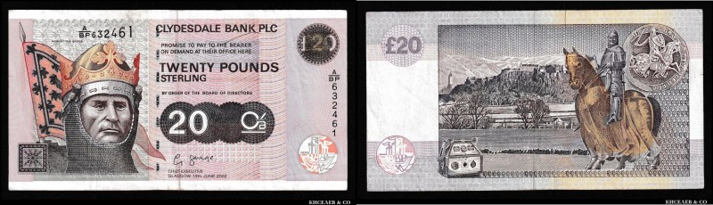 Scotland Clydesdale Bank 20 Pounds Sterling 2002
P# 228c; VF