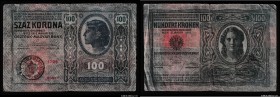 Romania Occupation of Austria Banat 100 Korona 1919 Rare
P# R20; F
