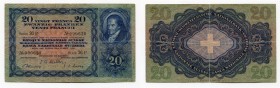 Switzerland 20 Franken 1950
P# 39r; VF
