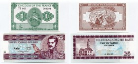 World Lot of 2 Notes 2016 - 2017
Curaçao 25 Gulden 2016 Specimen "Willemstad" & 1 Silver Shilling; Fantasy Banknotes; Limited Edition; Made by Matej ...