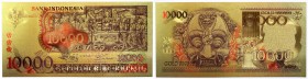 Indonesia 10000 Rupiah 1975
Colored Gold Foil Plated Banknote / Borobudur Bali Mask