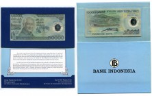 Indonesia 50000 Rupiah 1993
P# 134b; Polymer plastic; Souvenir Folder; UNC