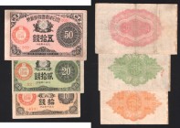 Japan 10-20-50 Sen 1917 - 1922
P# 46-48; VF