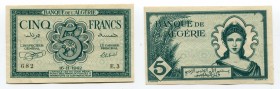 Algeria 5 Francs 1942
P# 91; AUNC-UNC