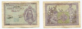 Algeria 20 Francs 1943
P# 92a; VF