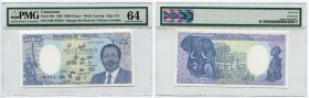 Cameroon 1000 Francs 1990 PMG 64
P# 26b; # 178453334; UNC
