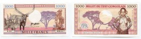 Congo 1000 Francs 2018 Specimen
"Billet de test Congolias" ; Fantasy Banknote; Limited Edition; Made by Matej Gabris; UNC