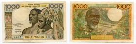 Ivory Coast 1000 Francs 1959 - 1965 (ND)
P# 103Ak; VF+