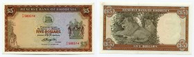 Rhodesia 5 Dollars 1978
P# 36b; # M/19 58054; UNC