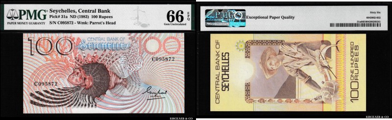 Seychelles 100 Rupees 1983 PMG 66 EPQ
P# 31a; UNC