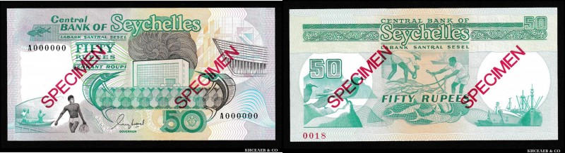 Seychelles 50 Rupees 1989 Specimen
P# 34s; UNC