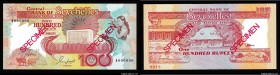 Seychelles 100 Rupees 1989 Specimen
P# 35s; UNC