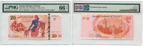 Tunisia 20 Dinars 2011 PMG 66
P# 93a; # E/1 0524376; UNC