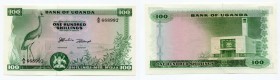 Uganda 100 Shillings 1966 (ND)
P# 5a; UNC