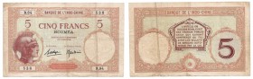 New Caledonia 5 Francs 1926
P# 36b; VF-VF+