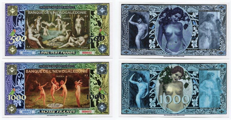 New Caledonia 500 & 1000 Francs 2018
Fantasy Banknote; Limited Edition; BUNC