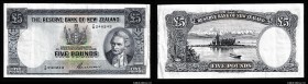 New Zealand 5 Pounds 1940 - 1967 Rare
P# 160b; VF