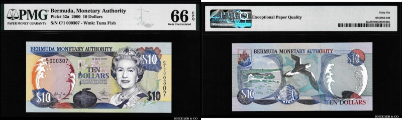 Bermuda 10 Dollars 2000 PMG 66 EPQ
P# 52a; UNC