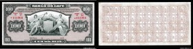Brazil Banco do Cafe 100 Mil Reis 1890
P# S541; UNC