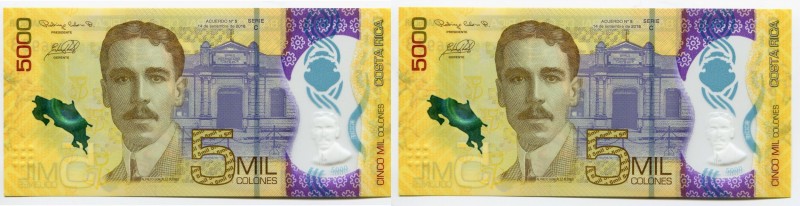 Costa Rica 5000 Colones 2020
P# New; UNC; Polymer