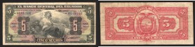 Ecuador 5 Sucres 1935
P# 84; Picture similar with Russia note 100 roubles 1918; VF