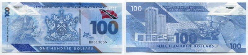 Trinidad & Tobago 100 Dollars 2019
P# New; № BB 513055; UNC; Polymer