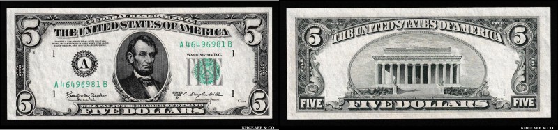 United States 5 Dollars 1950
P# 438d; UNC