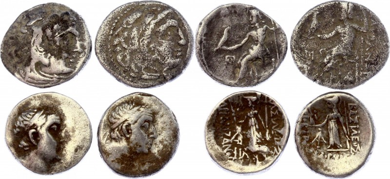 Ancient Greece 4 x 1 Drachm 330 - 290 BC
Silver. Lot of 4 drachms of Alexander ...