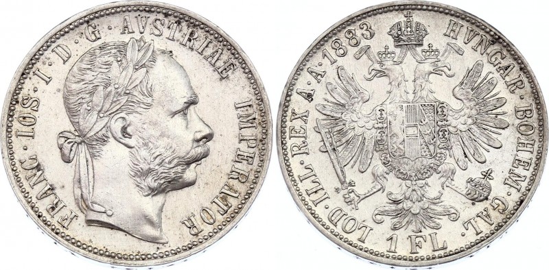 Austria 1 Florin 1883
KM# 2222; Silver; Franz Joseph I