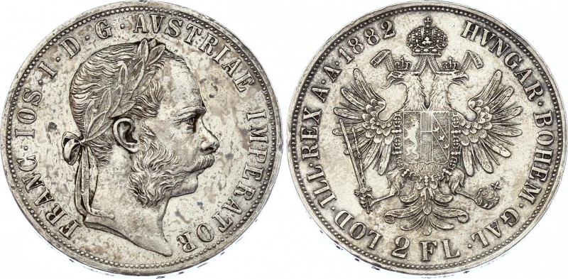 Austria 2 Florin 1882
KM# 2233; Silver; Franz Joseph I