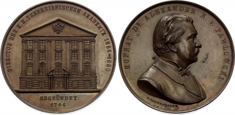 Austria Medal "Theresian Academy in Vienna - Hofrat Alexander Pawlowski" 1880
W...